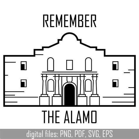 Remember the Alamo: Illustrated Digital Graphic Download - Etsy