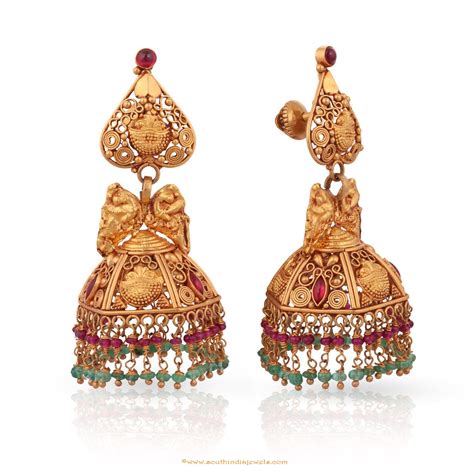 Gold Antique Jhumka from Malabar Gold & Diamonds - South India Jewels