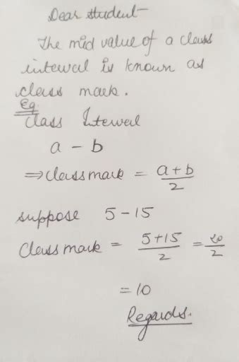 What is the formula to calculate class Mark - Maths - Statistics ...