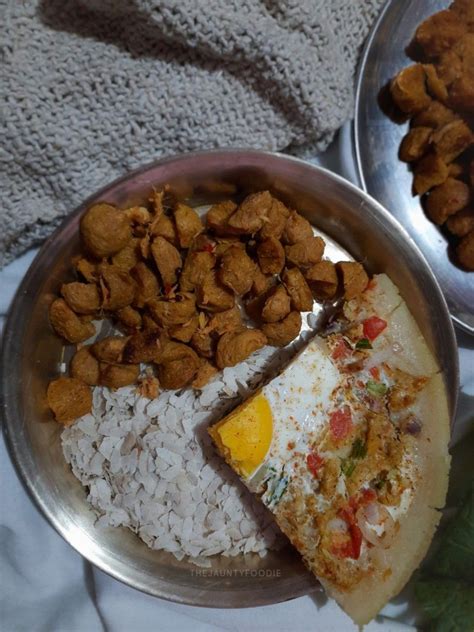 Chicken Chatamari with egg. Nepali Newari cuisine of Nepal. Food ...