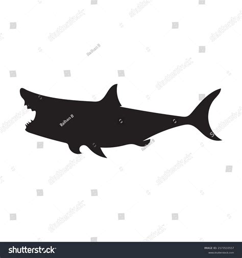 Great White Shark Silhouette Vector Stock Vector (Royalty Free ...