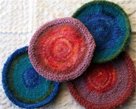 Domesticspace | Wool felt coasters, Felt coasters, Knitting gift