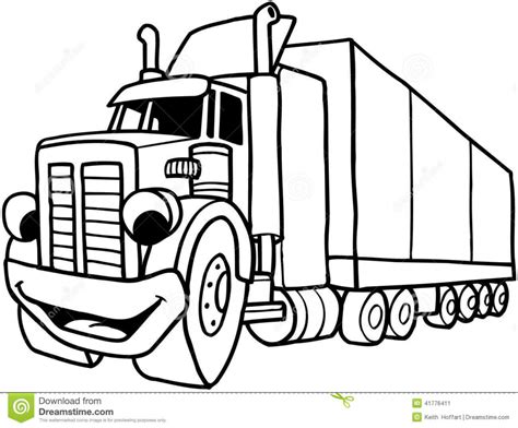 Semi Truck Outline Drawing at GetDrawings | Free download