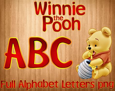 Winnie the Pooh Font Png Winnie the Pooh Alphabet Winnie the - Etsy UK