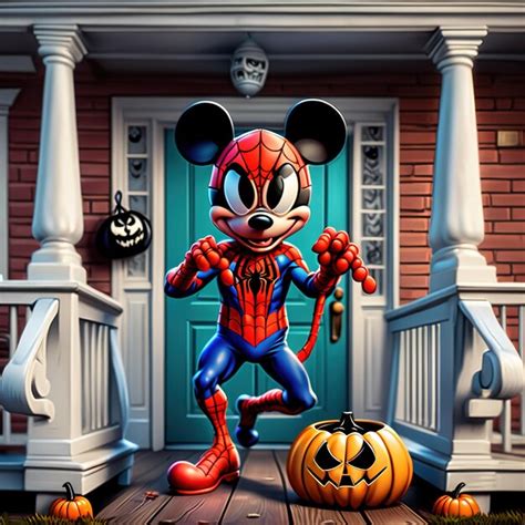 Premium AI Image | a cute Halloween house with a mickey mouse cartoon ...