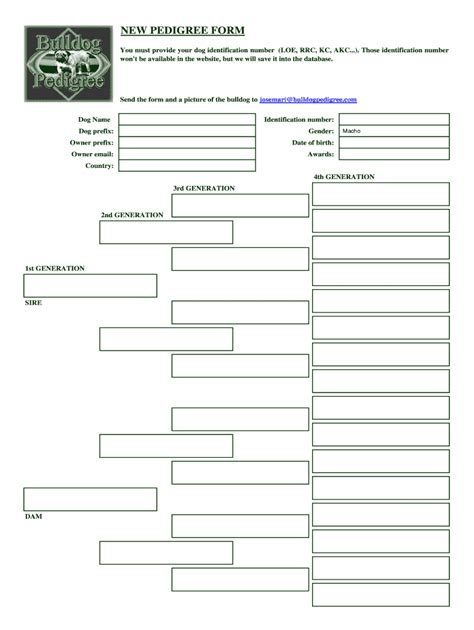 Dog Pedigree Template - Fill Online, Printable, Fillable, Blank | pdfFiller