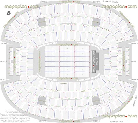 Dallas Cowboys AT&T Stadium seating chart - Detailed seat & row numbers ...