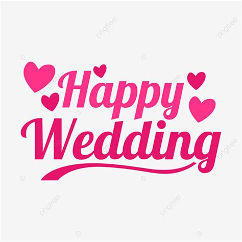 Happy Wedding Lettering Vector Art PNG, Happy Wedding Lettering Design ...