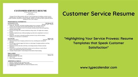 Free Printable Customer Service Resume Templates [PDF, Word] Examples