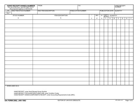 Online Fillable Da Form 2062 - Printable Forms Free Online