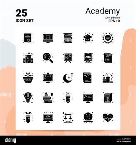 25 Academy Icon Set. 100% Editable EPS 10 Files. Business Logo Concept ...