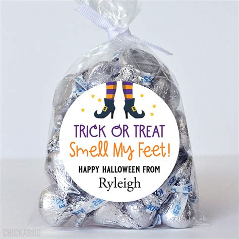 Personalized "Trick or Treat, Smell My Feet" Halloween Stickers – Chickabug