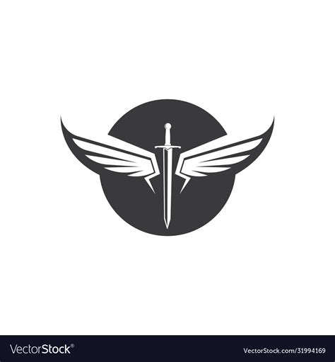 Sword wings logo icon design Royalty Free Vector Image