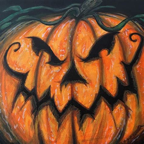 Animated Jack O Lantern Painting | Painting, Art lessons, Painted pumpkins