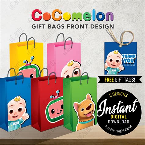 Printable Cocomelon Party Loot Bag Fronts Cocomelon Favor | Etsy