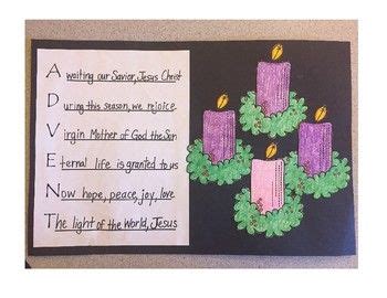 Advent Acrostic with Candles and Wreath | Christmas sunday school ...