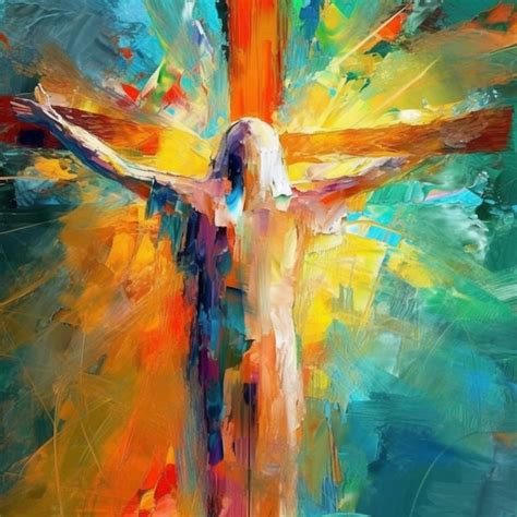 Premium AI Image | Abstract art Colorful painting art of the cross ...