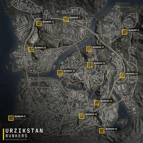 Urzikstan. Locations of all 12 bunkers by warzonetacmap : r/CODZombies