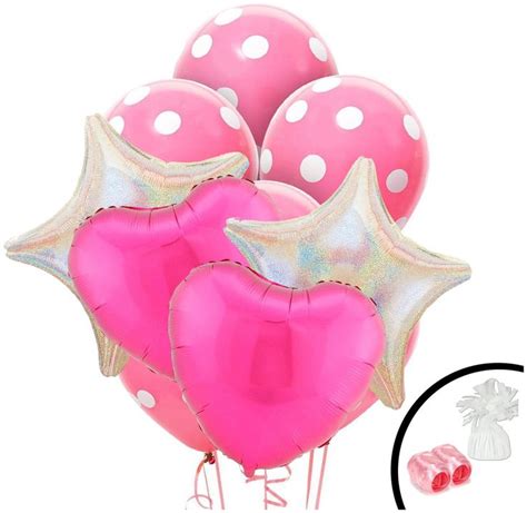 Pink Heart Balloon Bouquet - PartyBell.com | Balloon bouquet, Heart ...