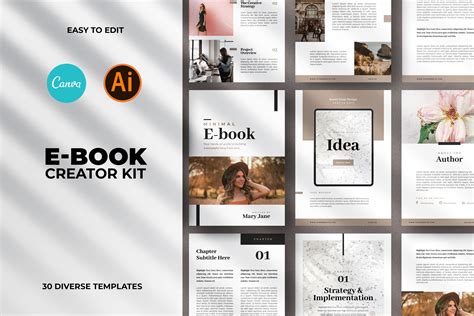 Minimal Ebook Templates for Canva Canva Templates Ebook - Etsy