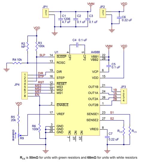 Pololu - Schematic diagram of the A4988 stepper motor driver carrier ...