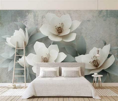 Magnolia Flowers Wallpaper Peel and Stick Wallpaper - Etsy