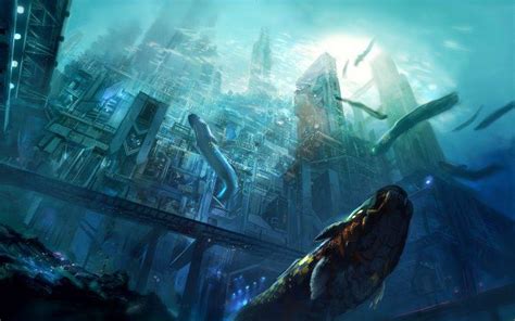 artwork, Concept Art, City, Underwater, Sea, Fantasy Art, Digital Art ...