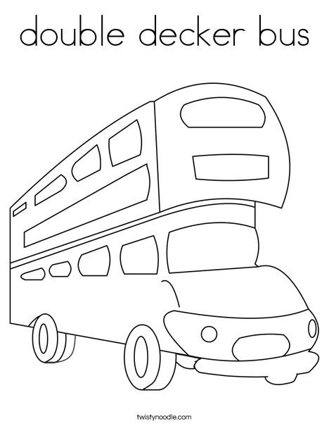 double decker bus Coloring Page - Twisty Noodle