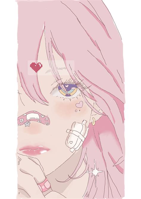 ArtStation - Pink Anime aesthetic Girl