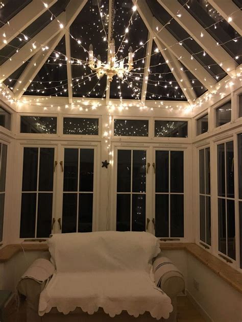 Fairy lights on the ceiling in 2020 | Conservatory decor small ...