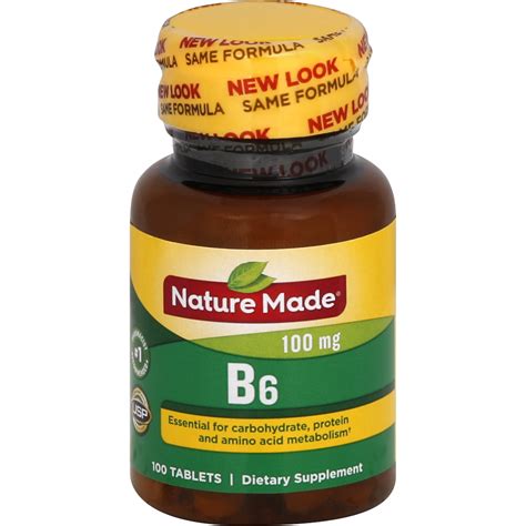 NATURE MADE Vitamin B6, 100 mg, Tablets, 100.0 CT - Walmart.com ...