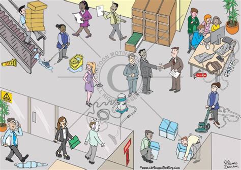 office health and safety cartoon is the perfect addition to any workspace