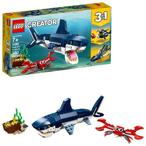 LEGO Creator 3in1 Deep Sea Creatures 31088 Shark, Crab, Squid or Angler ...