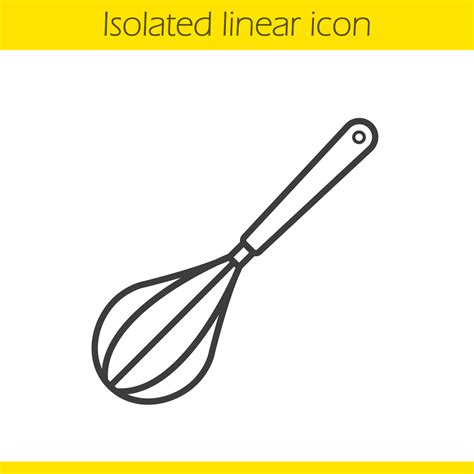 Whisk linear icon. Egg beater thin line illustration. Contour symbol ...