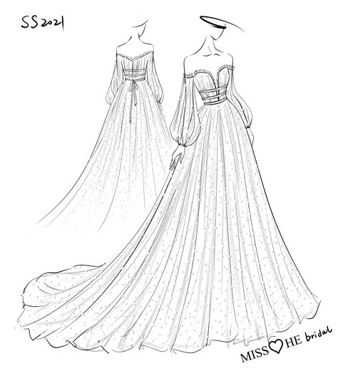 wedding dress sketch | Fashion illustration dresses, Dress sketches ...