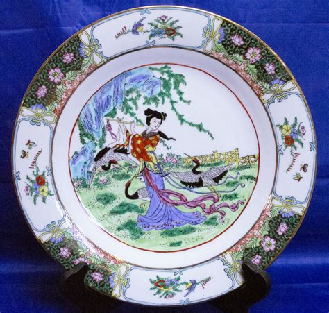 Beautiful Large Hand-Painted Decorated Porcelain Plate, Made In China ...