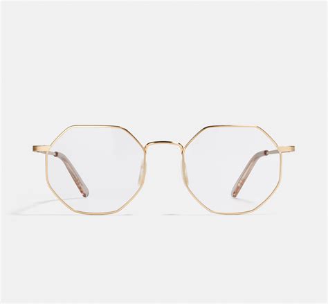 Elton Satin Gold | Hexagonal Metal Glasses | Ace & Tate