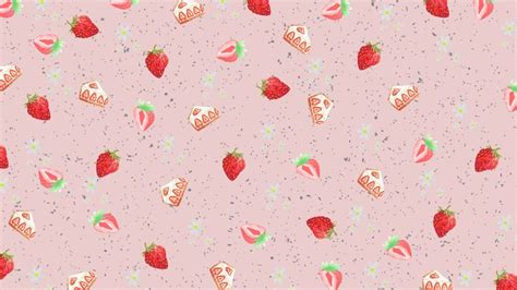 strawberry desktop wallpaper | Strawberry background, Cute laptop ...