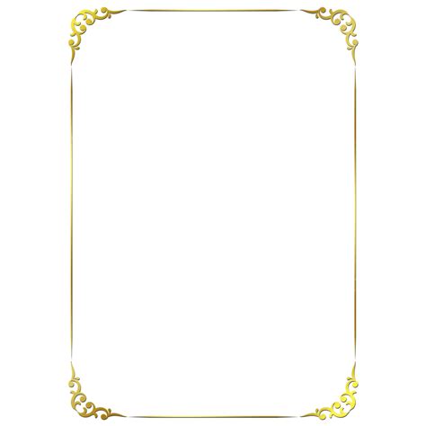 Gold Border A4 Paper Size Floral, A4 Border, Borders, Paper PNG ...