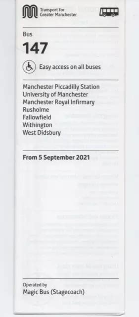 TFGM BUS TIMETABLE - 147 - Manchester-West Didsbury - Sept 2021 ...