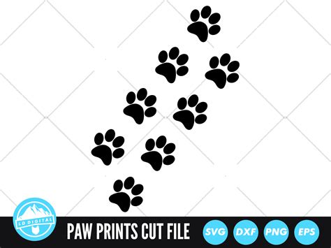 Dog Paw Prints SVG Paw Print Trail SVG | vtir.net