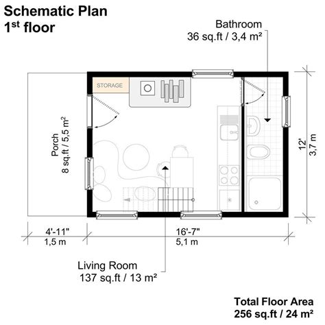 1 Bedroom Cottage Plans Shirley | Cottage plan, Cottage floor plans ...