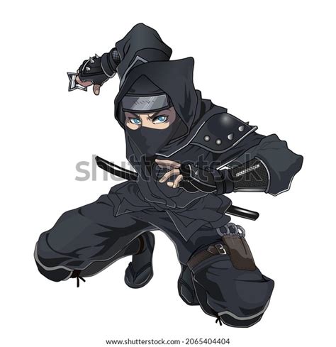 Female Ninja Manga Character Comics Vector Stock Vector (Royalty Free ...