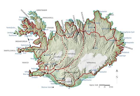 Large detailed road map of Iceland with relief and cities | Iceland ...