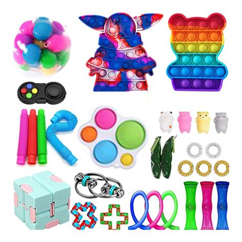 Fidget Toys Set, Cheap Fidget Pack with Simple Dimple Sensory Toys, Tie ...