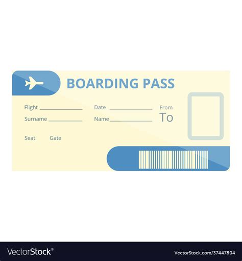 Paper boarding pass icon cartoon style Royalty Free Vector