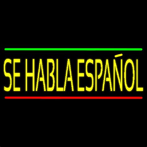 Yellow Se Habla Espanol Neon Sign ️ NeonSignsUS.com®