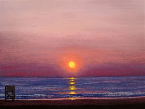 Sunset colors, Oil pastel, Sunset