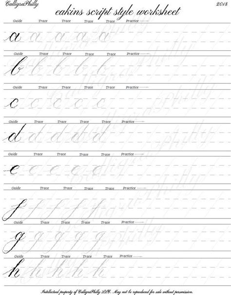 Beginner Level 1- Copperplate Calligraphy Alphabet Worksheet with ...