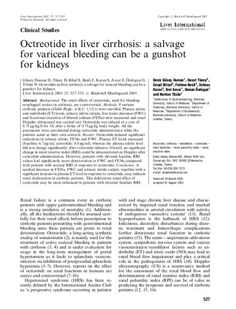 (PDF) Octreotide in liver cirrhosis: a salvage for variceal bleeding ...